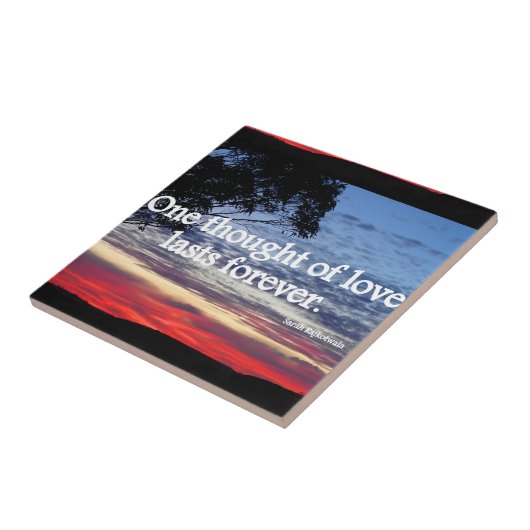 Carreau Une pensée d'amour Citations de coucher de soleil  (Côté)