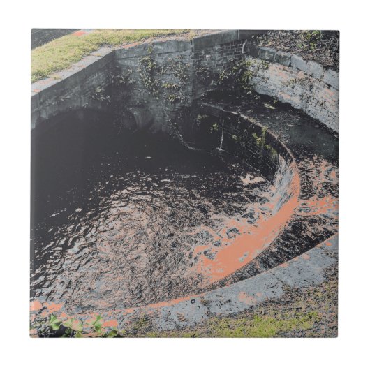 Carreau Une piscine orange à Welshpool (Devant)