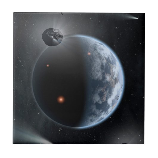 Carreau Une Planète Comme La Terre Avec Des Océans Qui Rev (Devant)