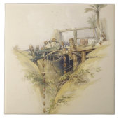 Carreau Une roue d'eau persane, utilisée en soulevant (Devant)