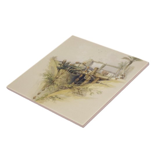 Carreau Une roue d'eau persane, utilisée en soulevant (Côté)