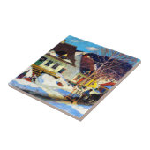 Carreau Une rue du village de Québec - Oeuvres d'art de Cl (Côté)