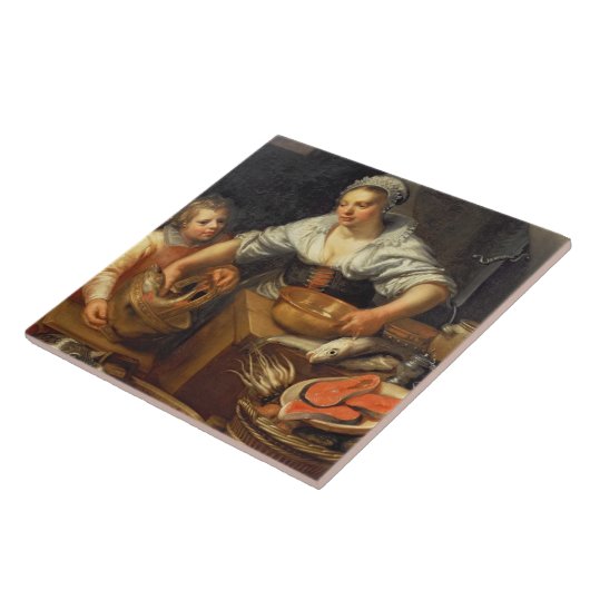 Carreau Une scène de cuisine (Côté)