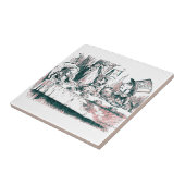 Carreau Une teinte rose de Tenniel de thé fou (Côté)