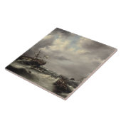 Carreau Une tempête en mer (huile sur le panneau) (Côté)