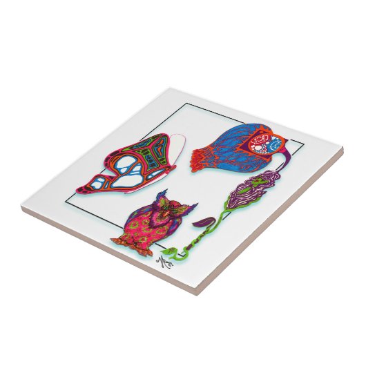 Carreau Une tuile au néon de griffonnage (Côté)