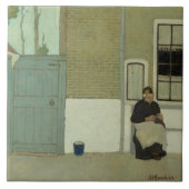 Carreau Une vieille Néerlandaise devant sa maison (Jan Man (Devant)