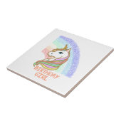 Carreau Unicorn Birthday Girl Rainbow (Côté)