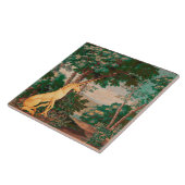 CARREAU UNICORN EN BOIS VERT PAYSAGE, ARBRES, VERDURE (Côté)