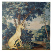 CARREAU UNICORN EN PAYSAGE EN BOIS, ARBRES, VERDURE (Devant)