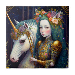 Carreau Unicorn et Lady Imaginaire Art