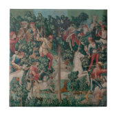 Carreau Unicorn Hunt Medieval Art - Unicorn attaquée (Devant)
