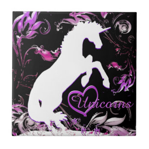 Carreau Unicorne blanche V (éclaboussure colorée)