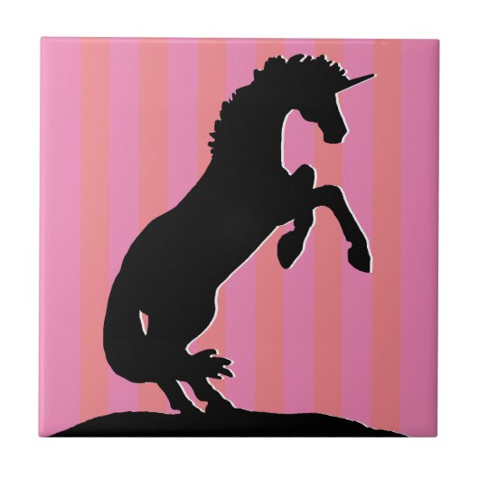 Carreau Unicorne d'élevage noir (rayé rose) (Devant)