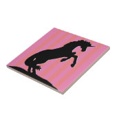 Carreau Unicorne d'élevage noir (rayé rose) (Côté)