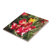 Carreau Unique Tulipe rouge et blanche (Côté)