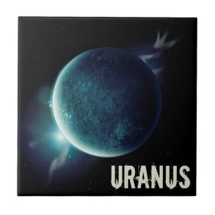 Carreau Uranus bleu planète 3d espace univers illustratio