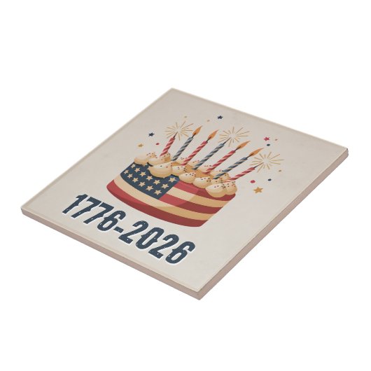 Carreau USA 250th Flag Cake Keepsake 1776–2026 (Côté)