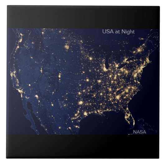 Carreau USA à la nuit, photo NASA (Devant)