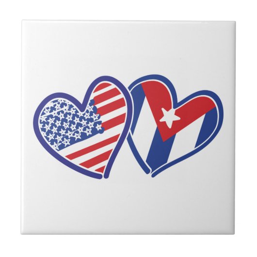 Carreau USA Cuba Love Hearts (Devant)