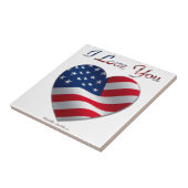Carreau USA Flag Heart Je t'aime (Côté)