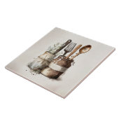 Carreau Ustensiles de cuisine rustique Aquarelles Carrelag (Côté)