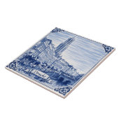 Carreau Utrecht Delft Blue style ceramic tile (Côté)