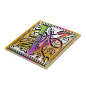 Carreau V Céleste arc-en-ciel tuile monogramme personnalis (Côté)