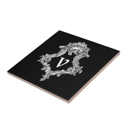 Carreau V Monogramme initial (Côté)
