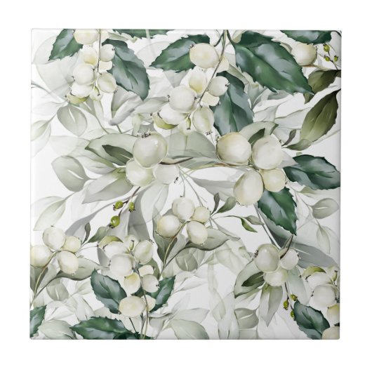 Carreau Vacances d'hiver saint branches motif vert (Devant)