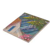 Carreau Vacances grecques bleu et rose (Côté)