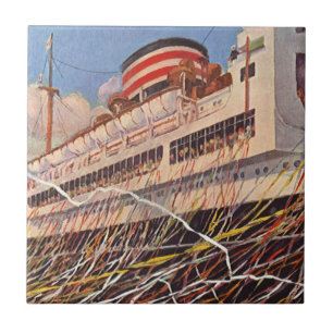 Carreau Vacances sur un bateau de croisière vintage ; fête