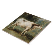 Carreau Vache dans un paysage rural (animal de ferme) (Côté)