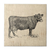 Carreau Vache de campagne illustrée (Devant)