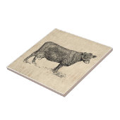 Carreau Vache de campagne illustrée (Côté)