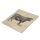 Carreau Vache de campagne illustrée (Côté)