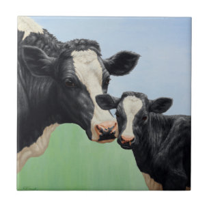 Carreau Vache et veau Holstein