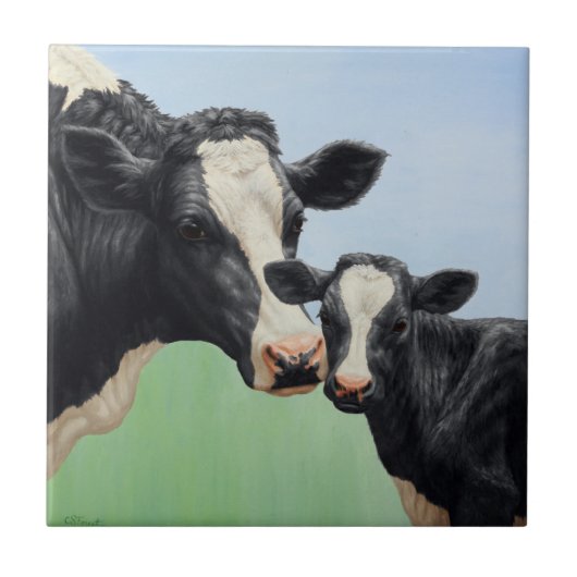 Carreau Vache et veau Holstein (Devant)