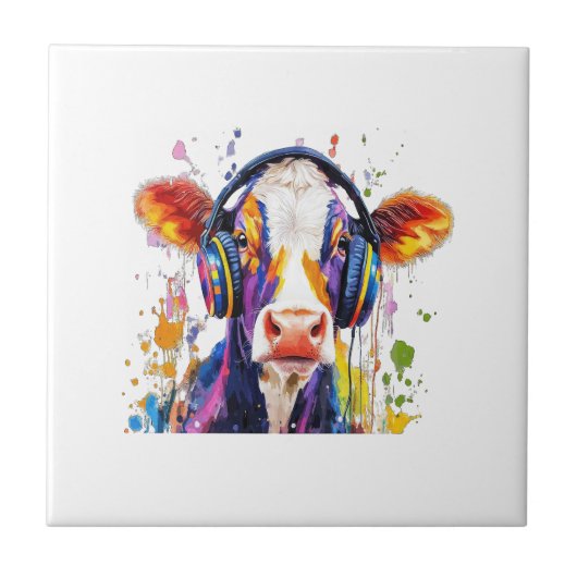 Carreau Vache Highland Colorée (Devant)
