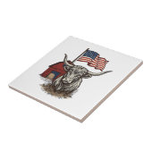 Carreau Vache Longhorn Patriotique et Conception Vectoriel (Côté)