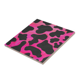 Carreau Vache rose chaud et noir
