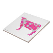 Carreau Vache rose et blanc Silhouette (Côté)