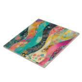 Carreau Vague à fleurs multicolores (Côté)