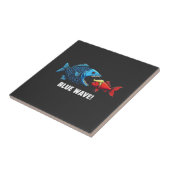 Carreau Vague bleue Kamala Harris Walz Élection de poisson (Côté)