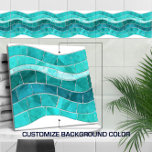 Carreau Vague de mosaïque aquamarine transparente<br><div class="desc">Vague de mosaïque aquamarine transparente</div>