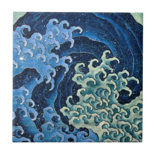 Carreau Vague féminine de Hokusai Océan Vintage 