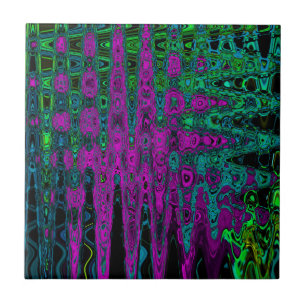 Carreau Vagues atomiques groovy abstraites magenta audacie