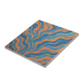 Carreau vagues de corail et d'indigo (Côté)