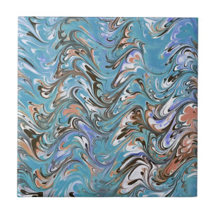 Carreau Vagues en bleu acrylique pour l'art Abstrait