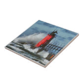 Carreau Vagues et phare du lac Michigan (Côté)